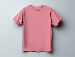 Rosa T-Shirt Attrappe, Lehrmodell, Simulation mit isoliert Hintergrund ai generativ foto