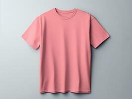 Rosa T-Shirt Attrappe, Lehrmodell, Simulation mit isoliert Hintergrund ai generativ foto