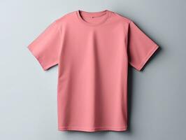 Rosa T-Shirt Attrappe, Lehrmodell, Simulation mit isoliert Hintergrund ai generativ foto