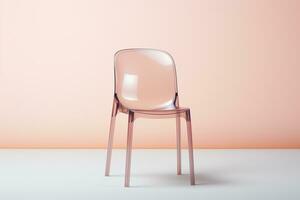 3d Rendern von ein Plastik Stuhl isoliert auf ein Weiß Hintergrund. ai generiert foto