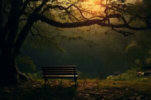 Naturen Umarmung ein launisch Hintergrund zum ein Paare Einsamkeit ai generiert foto