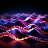 blendend Neon- Wellen unter ultraviolett Licht erstellen ein abstrakt Schauspiel zum Sozial Medien Post Größe ai generiert foto