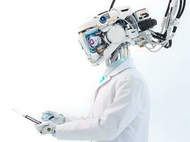Roboter Arzt mit künstlich Intelligenz. foto
