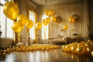 Zimmer mit Ballons ai generiert foto