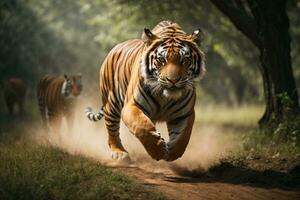 Bengalen Tiger Hintergrund ai generiert foto