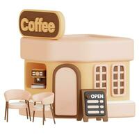 Kaffee Geschäft Gebäude 3d Illustration foto