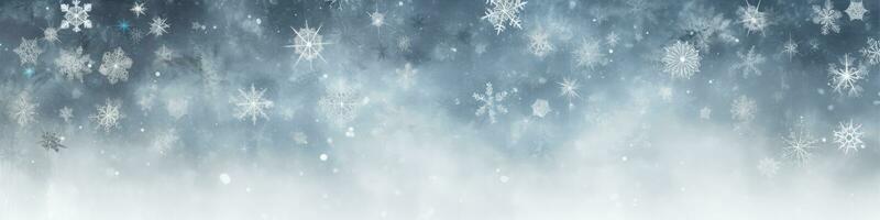 Grunge Blau Winter gefroren Hintergrund mit Schneeflocken. generativ ai foto