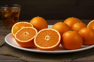 Orange Früchte. Hintergrund. ai generativ Profi Foto