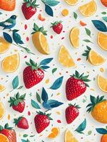 nahtloses Muster mit Früchten foto