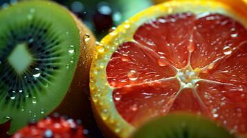 frisch mischen Obst Orange und Apfel ai generativ foto