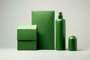 ai generiert Grün Verpackung Behälter isoliert foto