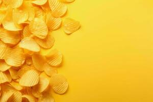 Bohnenkraut Chips Banner Snack Lebensmittel. generieren ai foto