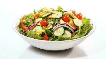 Gemüse Salat Weiß Hintergrund generieren ai foto