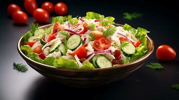 Gemüse Salat Weiß Hintergrund generieren ai foto