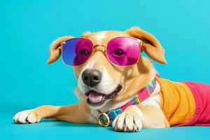 Hund tragen ohne Sonnenbrille. ai generativ Profi Foto