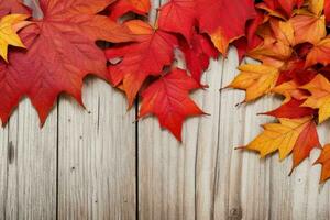 Herbst Hintergrund mit farbig Blätter. ai generativ Profi Foto