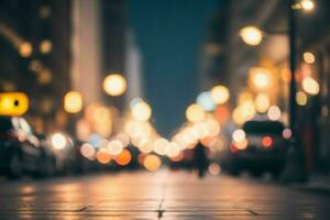 Bokeh Licht auf das Straße Hintergrund. ai generativ Profi Foto