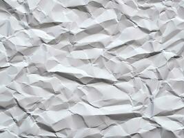 Weiß zerknittert Papier Blatt Textur Hintergrund foto