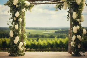 ai generiert Hochzeit Bogen foto