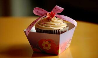 Cupcake inspiriert Geschenke machen herrlich Geburtstag die Geschenke Erstellen mit generativ ai Werkzeuge foto