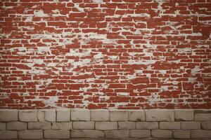 alt Backstein Wand, Jahrgang Backstein Mauer Textur, ai generiert foto