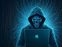 Internet Sicherheit Schutz von Hacker angreifen Cyber Attacke ai generieren foto