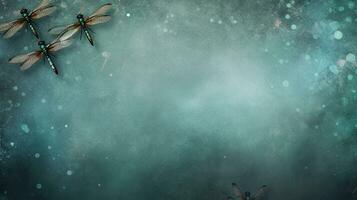 Raum zum Text auf texturiert Hintergrund umgeben durch Libellen, Hintergrund Bild, ai generiert foto