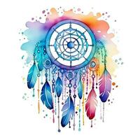 Aquarell Regenbogen Kunst. Illustration, Clip Art, Design Element auf ein Weiß Hintergrund. ai generiert foto