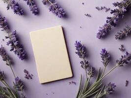 texturiert Hintergrund umgeben durch Lavendel Blumen, Hintergrund Bild, generativ ai foto