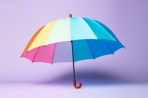 ein Regenschirm mit ein Pastell- farbig Hintergrund. ai generativ foto