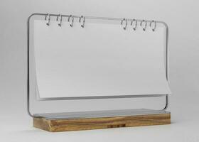 Schreibtisch Kalender mit Weiß Papier geeignet zum Kalender Design Präsentation foto