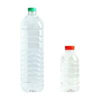Plastikwasserflasche lokalisiert auf weißem Hintergrund mit Beschneidungspfad, mineralisches, gesundes Konzept. foto