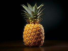 isoliert Ananas auf ein dunkel Hintergrund. hoch Qualität. ai generativ foto