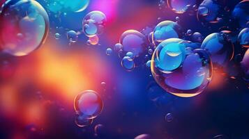 abstrakt Desktop Hintergrund Hintergrund mit fliegend Blasen. hohe Auflösung. ai generativ foto