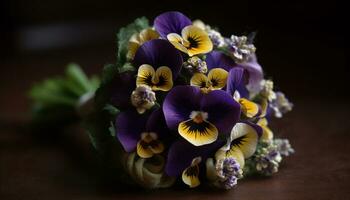 lila Blume Kopf, frisch Blütenblatt, Grün Blatt, blühen im Natur generiert durch ai foto