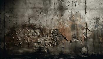schmutzig alt Mauer mit beschädigt rostig befleckt abstrakt schließen oben verwittert generiert durch ai foto