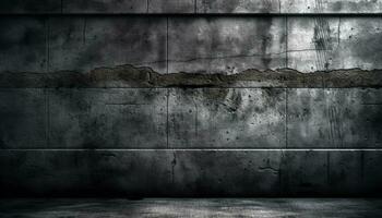 schmutzig Beton Mauer mit alt, rostig, zerkratzt, und verwittert Muster generiert durch ai foto