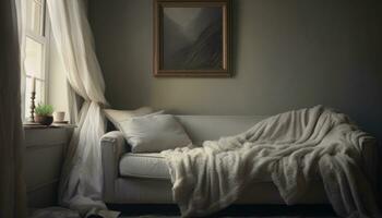 komfortabel modern Schlafzimmer mit elegant Dekoration und gemütlich Atmosphäre generiert durch ai foto