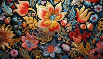 abstrakt Blumen- Muster auf Hintergrund, ein Symbol von Eleganz generiert durch ai foto