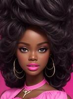 schwarz Barbie Mädchen foto