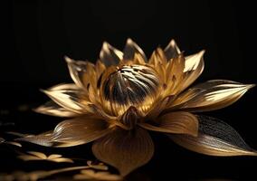 Schönheit im Natur Single Lotus Blume symbolisiert Wachstum und Eleganz generiert durch ai foto