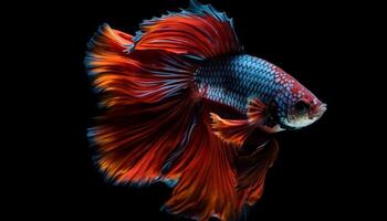 multi farbig Siamese Kampf Fisch schwimmen im Luxus generiert durch ai foto