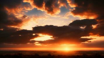 Himmel Sonnenuntergang Über das Wolken. ai generiert foto