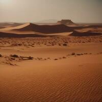 diese ist ein 3d Illustration von gobi Wüste, Mongolei, riesig Wüste, Sand Dünen. KI-generiert foto