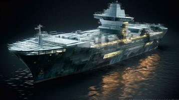 3d cg Rendern von das Transport Schiff generativ ai foto