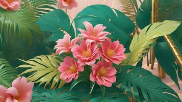 ai generiert botanisch Glückseligkeit tropisch Flora vibrierend entfesselt foto