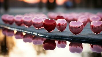 Valentinstag Dekor herzförmig zum Valentinstag Tag Veranstaltungen, ai generativ foto