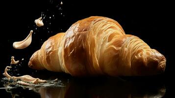 ai generativ ein Foto von Croissant