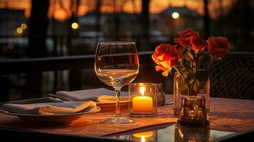 Valentinstag Tag romantisch Abendessen elegant, ai generativ foto