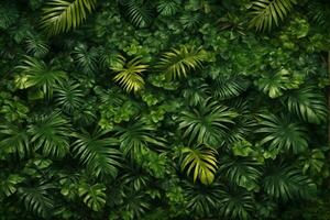 tropisch Blätter Hintergrund, exotisch Blätter Hintergrund, tropisch Blätter Hintergrund, Urwald Blätter Hintergrund, Blätter Hintergrund, ai generativ foto